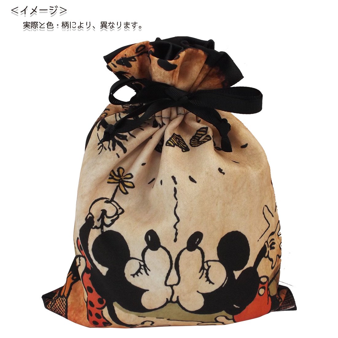 メゾンドフルール　不思議の国のアリス　巾着　ポーチ　ブラック　Disney 1008W24D0019_l_a001.jpg